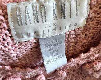 Hand Knit for The Limited Pink Sweater - Size Petite Small
