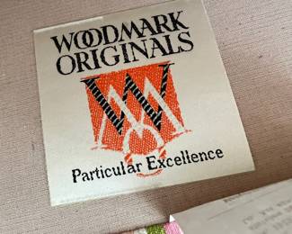 Woodmark Originals Green, White, Pink & White Striped Upholstered Wingback Chair