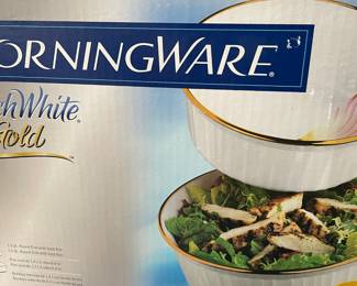 Pair of Corning Ware French White Gold Dishes