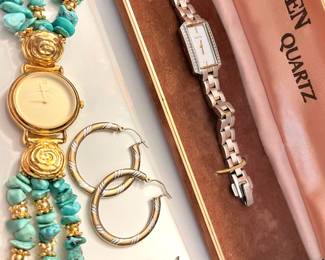 Angie Dickinson Turquoise Ladies Watch, Citizen Silhouette Eco-Drive Two-Tone Stainless Steel Ladies Watch