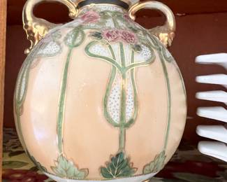 Nippon Hand Painted Footed Vase