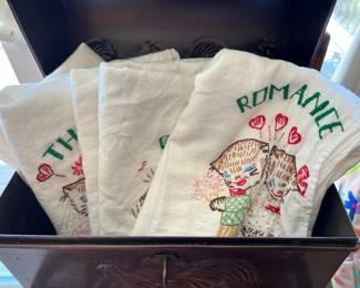 Set of Matching Embroidered Tea Towels