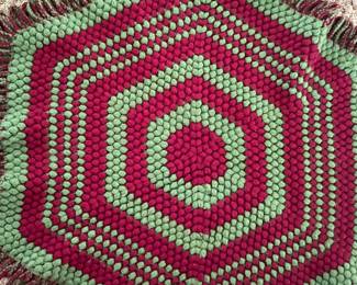 Red & Green Knitted Rug