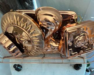 Assortment of Copper Jello Moulds 