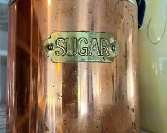 Copper & Brass Plated Sugar Canister