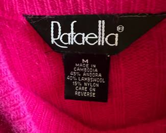 Rafaella Angora Lambs Wool Pink Sweater - Size Medium
