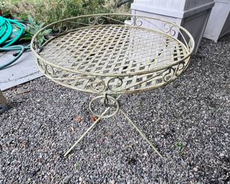 Round Wrought Iron Garden Table