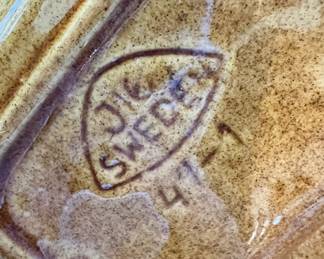 Jie Dark Yellow Pottery Divided Serving Dish - Made in Sweden