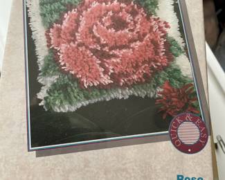 WonderArt Rose Latch Hook Pillow Kit