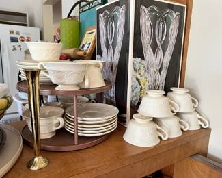Wedgwood Patrician Ivory Tea Cups, Saucers and Salad Plates