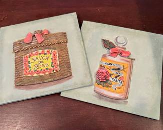 Pair of Bathroom Themed Wall Plaques