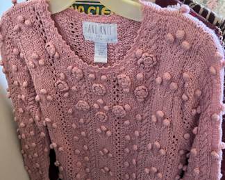 Hand Knit for The Limited Pink Sweater - Size Petite Small
