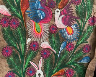 Mexican Amate Bark Folk Art Painting