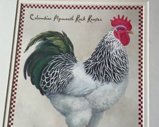 Matted Print “Columbian Plymouth Rock Rooster” by  J. Floren