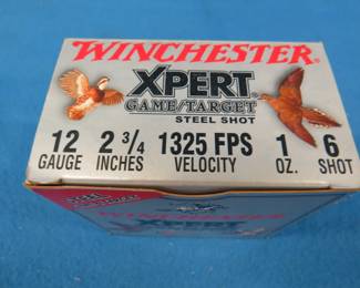 Lot 174. Winchester Xpert 12 gauge.&nbsp; 2 3/4" {#}6 shot.&nbsp; Full box of 25 rounds.