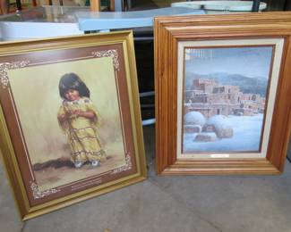 Lot 396. Four framed pictures of southwestern-themed art