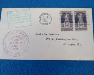 Lot 302. Rare 1926 First Flight cachet where the pilot was killed