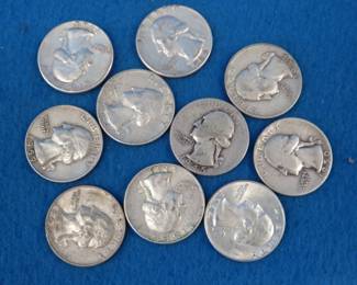 Lot 258. Ten Silver Washington Quarters