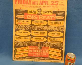 Lot 14. Original poster featuring Jerry Lee Lewis, Buddy Holly, The Crickets and others