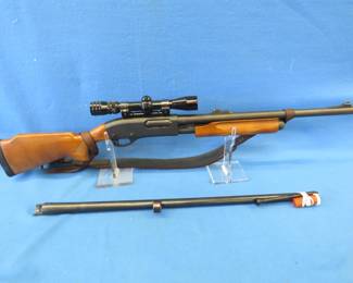 Lot 27. Remington 870 Express 12 gauge pump shotgun. Ser. no. A941649N.&nbsp; Includes Redfield Tracker 2 x 7 scope.