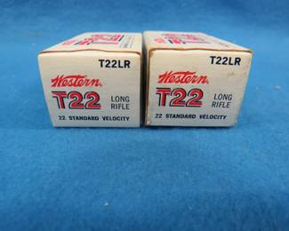 Lot 64. 1970s era&nbsp; Western T22 long rifle.&nbsp; One full box of 50 rounds and one empty box.