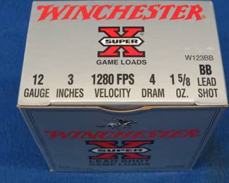 Lot 491. 25 Winchester Super-X 12-gauge, 3" BB Lead-shot rounds