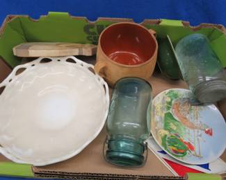 Lot 240. Vintage Redwing pottery, china, vintage DX Oil patch, and more
