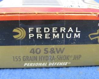 Lot 490. Sealed box of Federal 40 S&W Hydra-Shok Personal Defense rounds