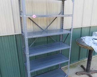 Lot 363. 61" H x 30" W metal shelf