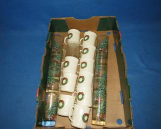 Lot 306. Christmas-themed cups and glasses