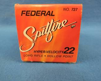 Lot 143. Federal Spitfire 22 long rifle.&nbsp; Full brick with ten boxes of 50 rounds each.&nbsp; 500 total rounds.