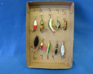 Lot 263. Ten vintage lures as described: