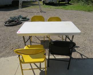 Lot 341. Folding 4'  table and four folding chairs