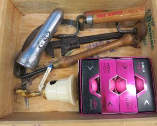 Lot 37. 1954 Hole-in-One trophy, Ford wrench, and more