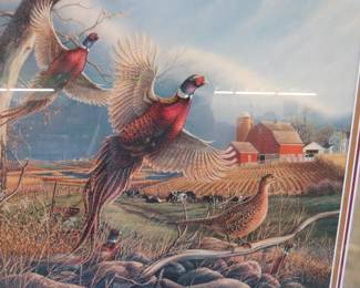 Lot 500. 1995 James Meger pheasant print Red Necked Pheasants  with hidden animals.&nbsp; One shown.&nbsp; 1869/2500.  