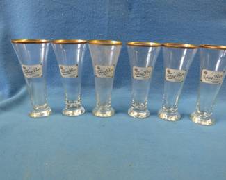 Lot 381. Six Tuborg Beer glasses