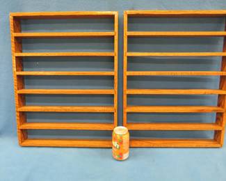 Lot 126. Pair of solid oak display shelves.&nbsp; 21" x 17" x 2"