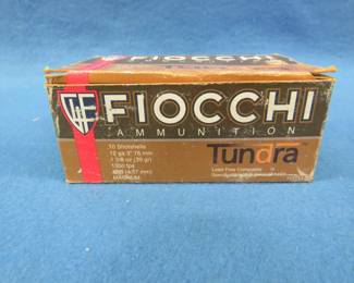 Lot 62. Fiocchi 12 gauge.&nbsp; 3" BB shot.&nbsp; Lead-free composite.&nbsp; Full box of 10 rounds.