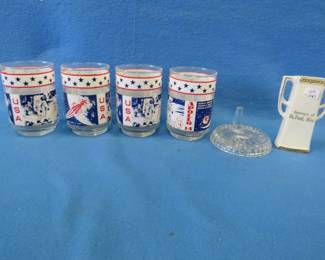 Lot 268. Apollo 14 glass set, ring holder, and a St. Paul souvenir