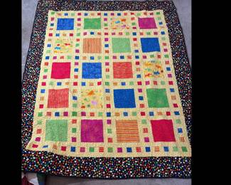 hand sewn quilt, textiles