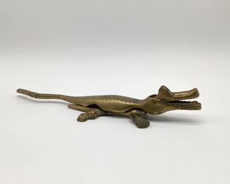 Brass Alligator Nutcracker
