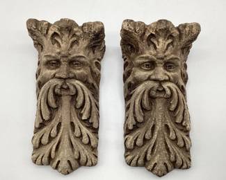 Green Man Concrete Shelf Brackets