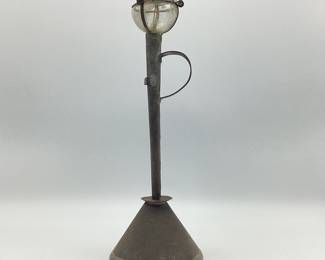 Antique Pewter Whale Oil Lamp