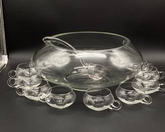 Vintage Moderno Punch Bowl Set