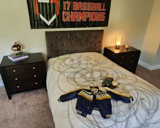 Full Size Bed and Bedside Tables