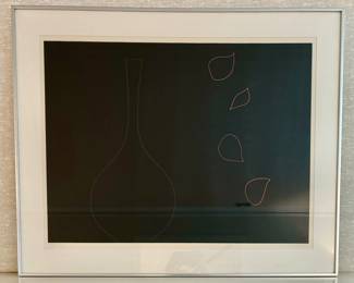 "Vase With Falling Roses" Color Serigraph 32/50, Signed Derrick Greaves, 1970