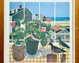 "Looking out the Window," Signed Maggie Meredith - Nantucket Artist