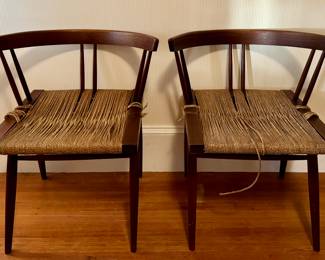 (2) George Nakashima Grass Chairs