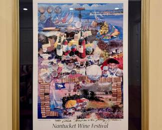 Nantucket Wine Festival Signed & Framed 1999 Poster 