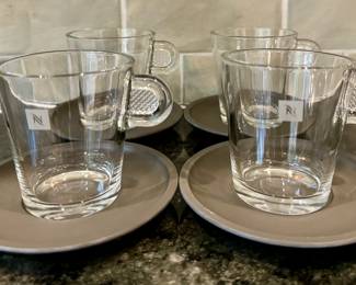(4) Nepresso Espresso Cups & Saucers